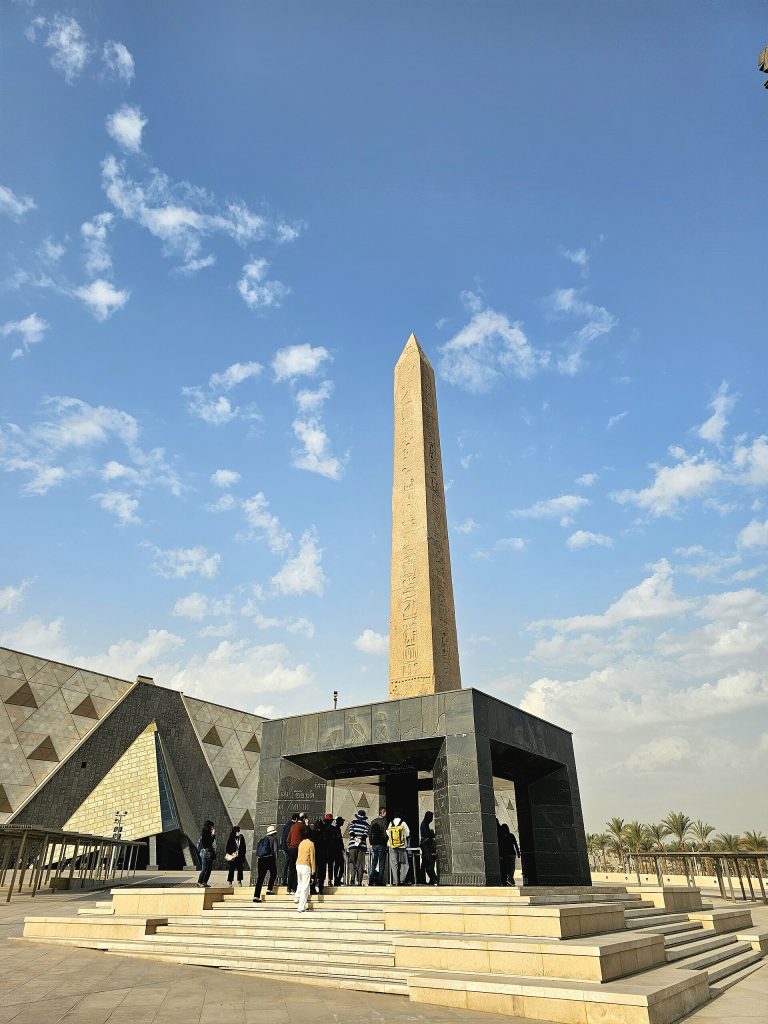 Grand Egyptian Museum: The Hanging Obelisk of Pharaoh Ramesses II, c. 1279–1213 BCE, Grand Egyptian Museum, Cairo, Egypt. Photograph by Richard Mortel via Wikimedia Commons (CC BY 2.0).
