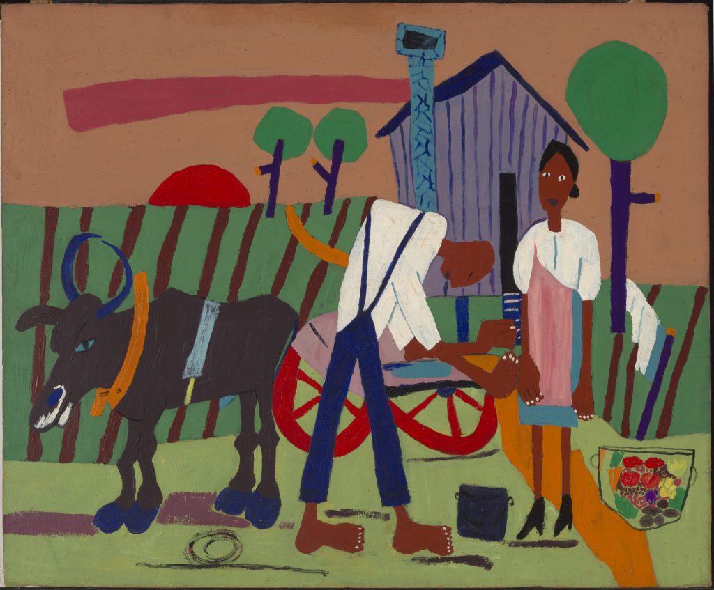 william h. johnson: William H. Johnson, Farm Couple at Work, ca. 1942–1944, Gift of the Harmon Foundation, Smithsonian American Art Museum, Washington, DC, USA.
