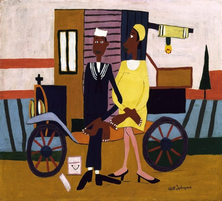 william h. johnson: William H. Johnson, Honeymooners, ca. 1941–1944, Gift of the Harmon Foundation, Smithsonian American Art Museum, Washington, DC, USA.
