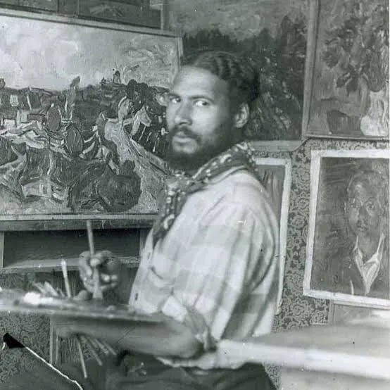 william h. johnson: William H. Johnson at work. Everett Collection.
