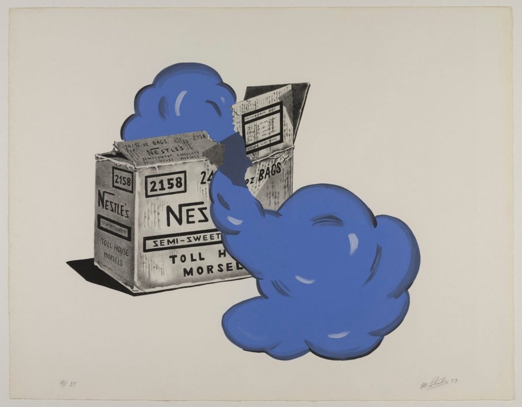 pop art women: Marjorie Strider, Nestle’s Box, 1973. AwareWomenArtists.
