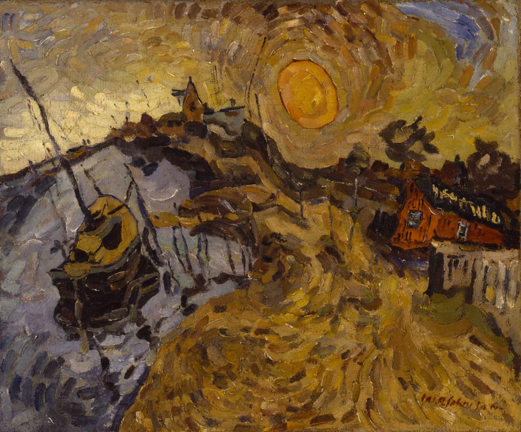 william h. johnson: William H. Johnson, Sun Setting, Denmark, ca. 1930, Gift of the Harmon Foundation, Smithsonian American Art Museum, Washington, DC, USA.
