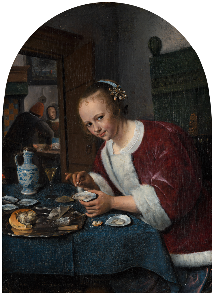 Dutch paintings love: Jan Steen, Girl Eating Oysters, c. 1658–1660, Mauritshuis, The Hague, Netherlands.
