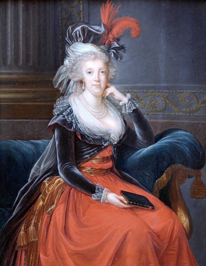 Vigée Le Brun royal portraits: Élisabeth Vigée Le Brun, Portrait of Maria Carolina of Austria (1752–1814), Queen Consort of Naples, 1791, Musée Condé, Chantilly, France.
