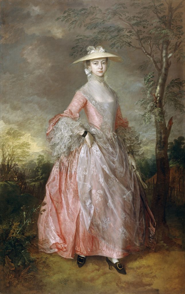 gainsborough fashion frick: Thomas Gainsborough, Mary, Countess Howe, 1763–1764, English Heritage, Kenwood House, London © Historic England/Bridgeman Images.

