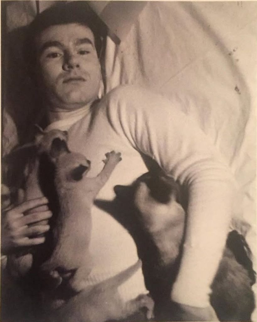 artists cats: Andy Warhol with his cats. Photograph by Edward Wallowitch. Instagram.
