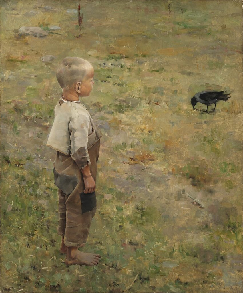 Akseli Gallen-Kallela: Akseli Gallen-Kallela, Boy with a Crow, 1884, Ateneum, Helsinki, Finland.
