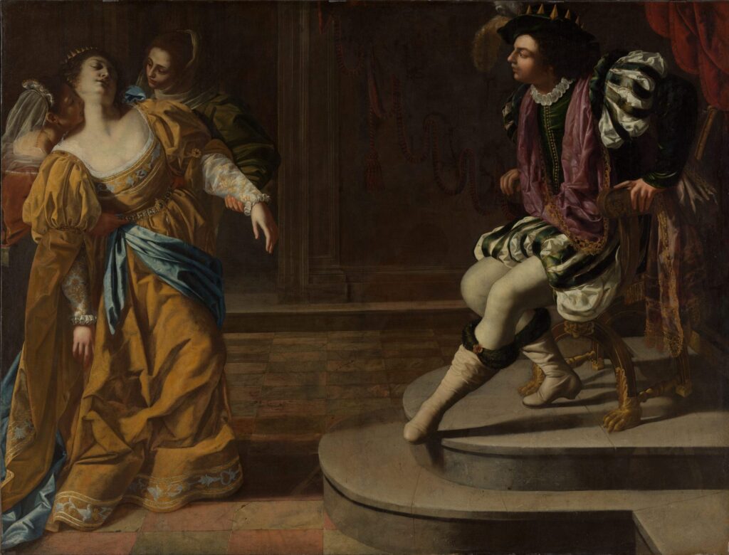 falling in art: Falling in art: Artemisia Gentileschi, Esther Before Ahasuerus, 1620s, Metropolitan Museum of Art, New York City, NY, USA.
