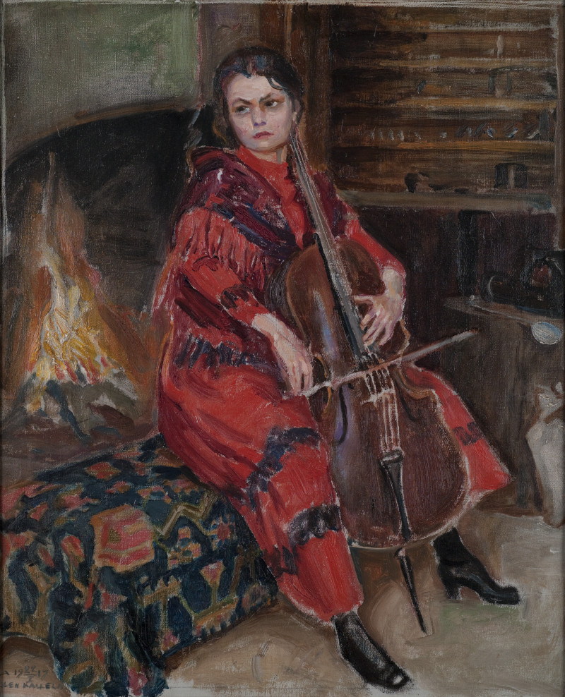 Akseli Gallen-Kallela: Akseli Gallen-Kallela, Kirsti Playing the Cello, 1917, private collection. Wikimedia Commons (public domain).
