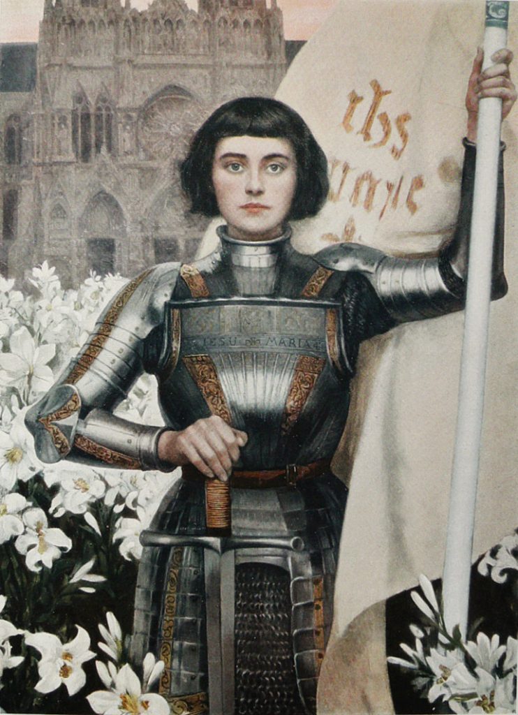 Joan of Arc paintings: Joan of Arc in 10 Paintings: Engraving after a painting by Albert Lynch, Joan of Arc, 1901, in: Le Figaro Illustre, April 1903. Wikimedia Commons (public domain).
