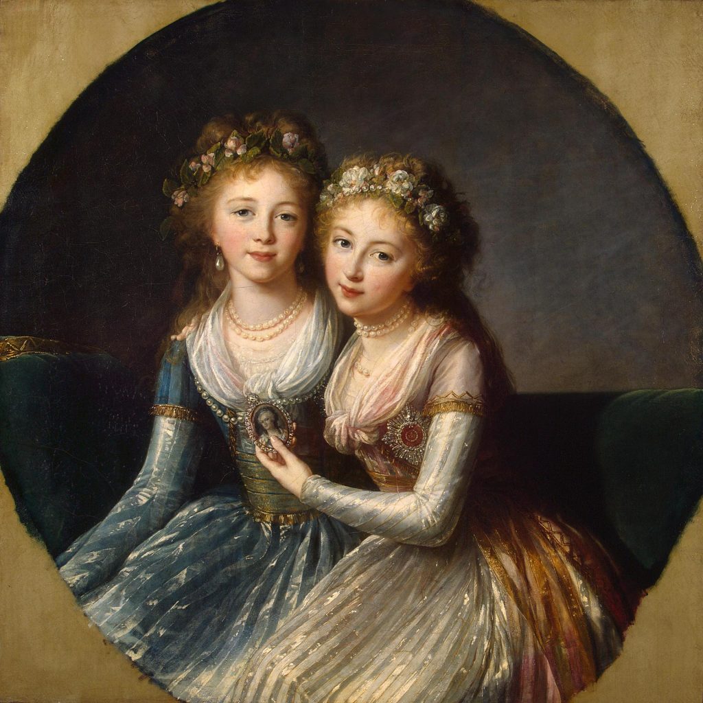 Vigée Le Brun royal portraits: Élisabeth Vigée Le Brun, Portrait of Emperor Pavel I’s Daughters, 1796, Hermitage Museum, Saint Petersburg, Russia.
