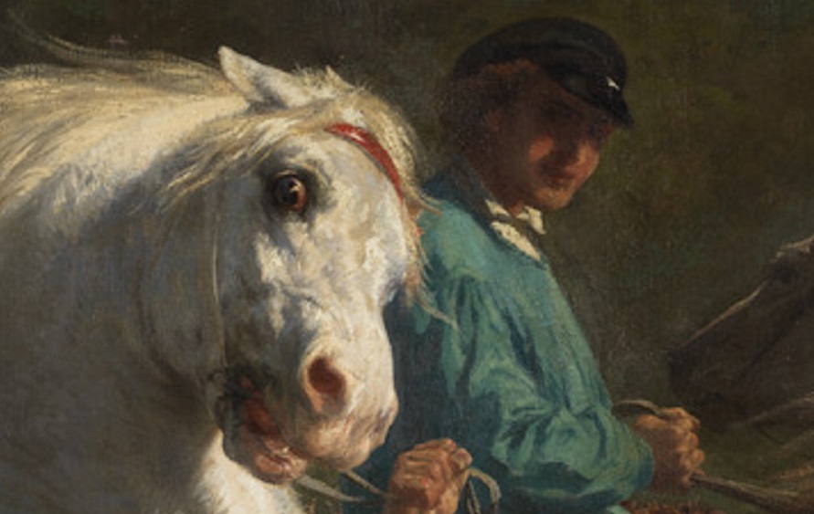 Met famous paintings: Rosa Bonheur, The Horse Fair, 1852–1855, Metropolitan Museum of Art, New York City, NY, USA. Detail.

