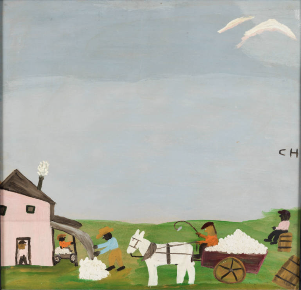 Clementine Hunter: Clementine Hunter, Cotton Mill, 1953, American Folk Art Museum, New York City, NY, USA. Museum’s website.
