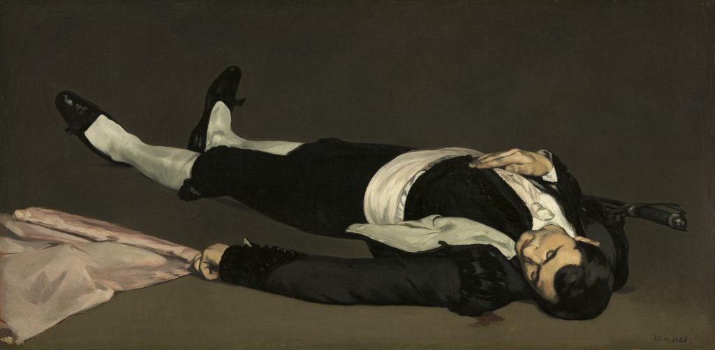 Mary Cassatt Spain: Édouard Manet, The Dead Man (The Dead Toreador), 1864–1865, National Gallery of Art, Washington, DC, USA.

