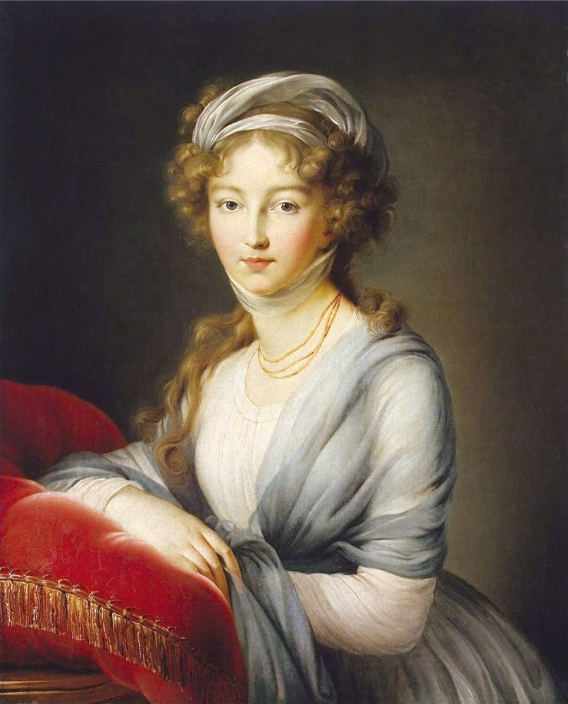 Vigée Le Brun royal portraits: Élisabeth Vigée Le Brun, Portrait of Empress Elisabeth Alexeievna of Russia, 1795, Schloss Wolfsgarten, Hessen, Germany.
