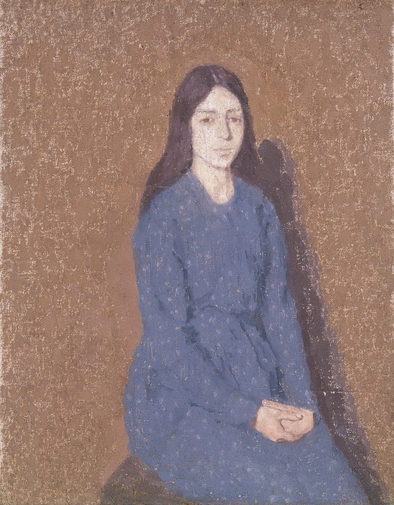 Gwen John Strange Beauties: Gwen John, Girl in a Blue Dress, c. 1914–1915, National Museum Cardiff, Cardiff, UK. By permission of Amgueddfa Cymru—Museum Wales.

