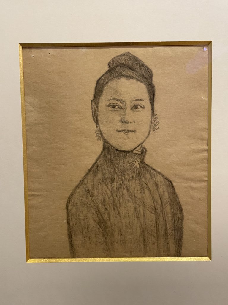 Gwen John Strange Beauties: Gwen John, Sainte Thérèse de l’enfant Jésus à Quinze Ans, 1929, Aberdeen Art Gallery, Aberdeen, UK. Exhibition view of Gwen John: Strange Beauties, 2026, National Museum Wales, Cardiff, UK. Photograph by the author.
