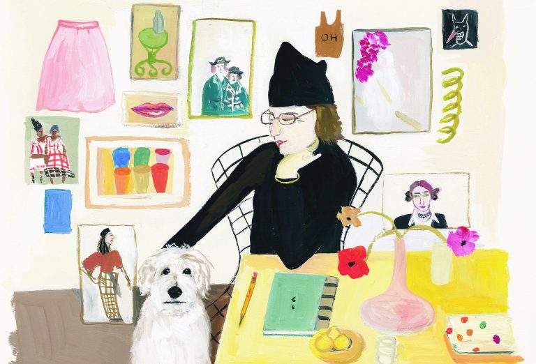 Maira Kalman: Maira Kalman, Hot Day. Book Found. Aha! Words Cannot Express. If Only I Could. Without a Doubt. Goodness. Good. Good. Good, 2004, Frist Art Museum, Nashville, TN, USA. Courtesy of the artist and Julie Saul Gallery. © Maira Kalman. Detail.
