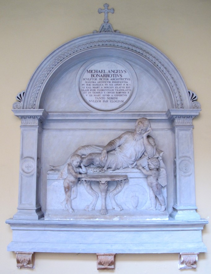 Theft of Michelangelo's body: Giacomo del Duca, Cenotaph of Michelangelo, Santi Apostoli, Rome, Italy. Photo: Michelangelo Buonarroti è tornato.
