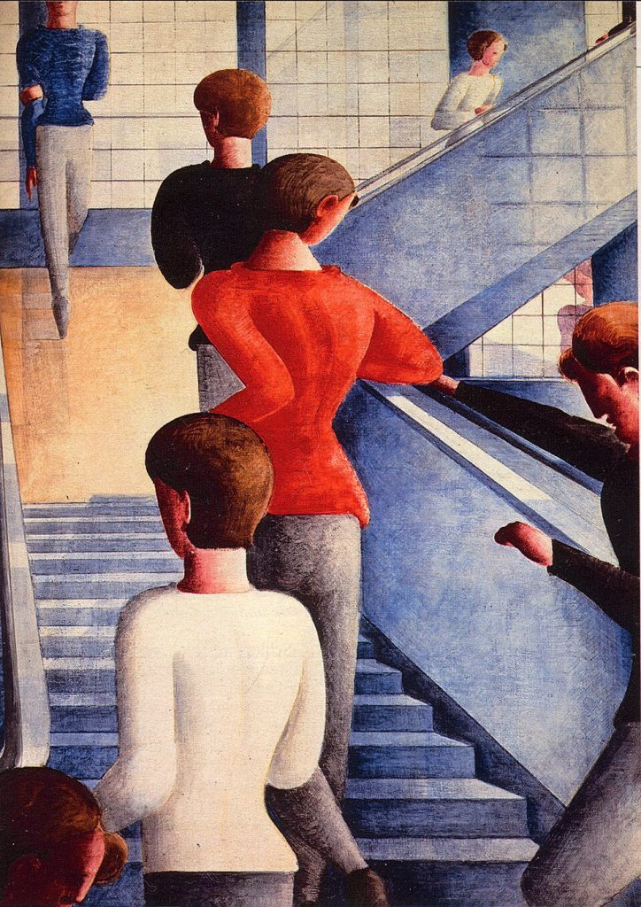 Plunder and Survival: Oskar Schlemmer, Bauhaus Stairway, 1932, Museum of Modern Art, New York City, NY, USA. At the request of Alfred Barr, Philip Johnson bought the work in Germany and eventually donated it to the Museum of Modern Art.
