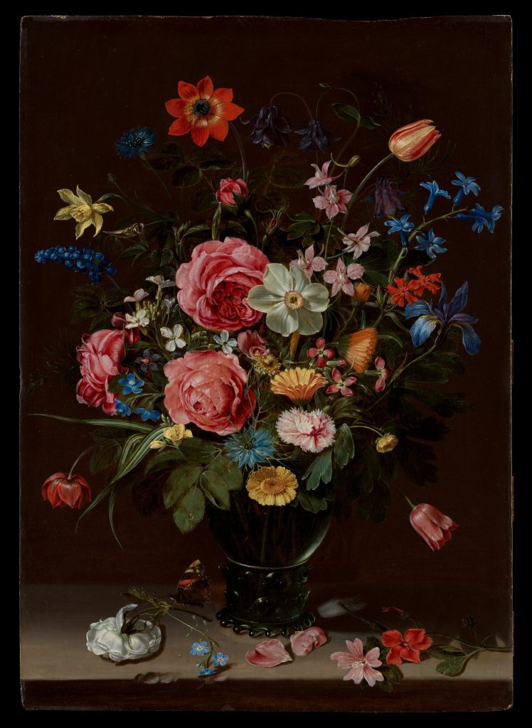 Met famous paintings: Clara Peeters, Bouquet of Flowers, ca. 1612, Metropolitan Museum of Art, New York City, NY, USA.
