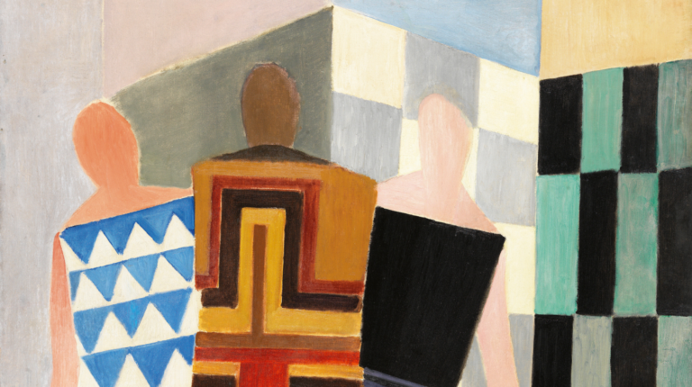 Sonia Delaunay fashion: Sonia Delaunay, Simultaneous Dresses, 1925, Thyssen-Bornemisza Museum, Madrid, Spain. Detail.
