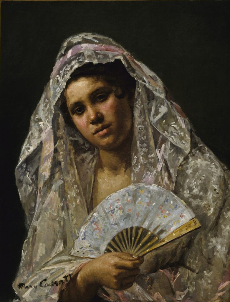 Mary Cassatt Spain: Mary Cassatt, Spanish Dancer Wearing a Lace Mantilla, 1873, Smithsonian American Art Museum, Washington, DC, USA.
