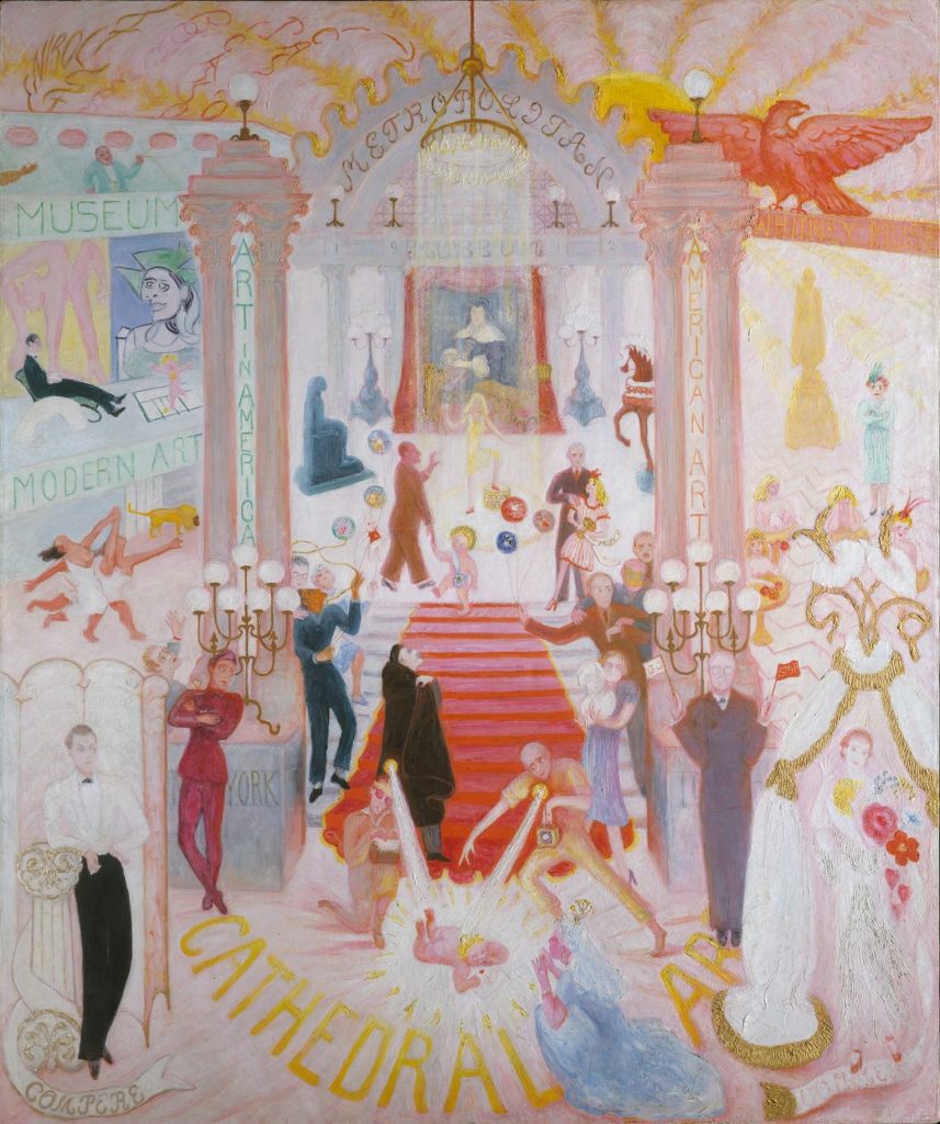 florine stettheimer's paintings: Florine Stettheimer, Cathedrals of Art, 1939, Metropolitan Museum of Art, New York City, NY, USA.
