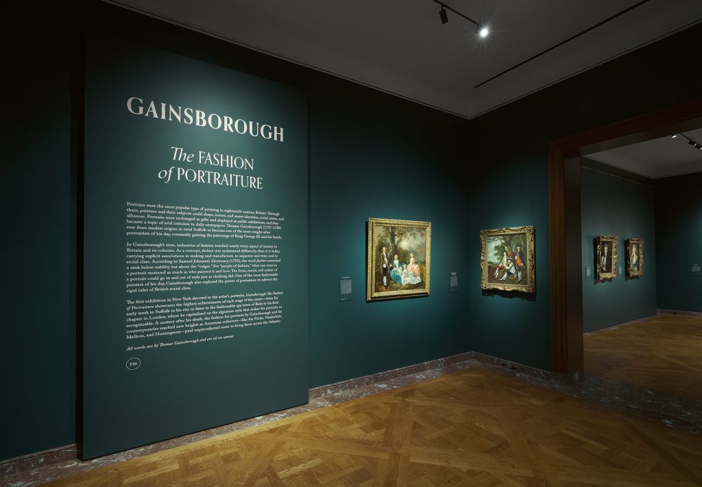 gainsborough fashion frick: Installation view of Gainsborough: The Fashion of Portraiture at The Frick Collection. Photo: Joseph Coscia Jr.
