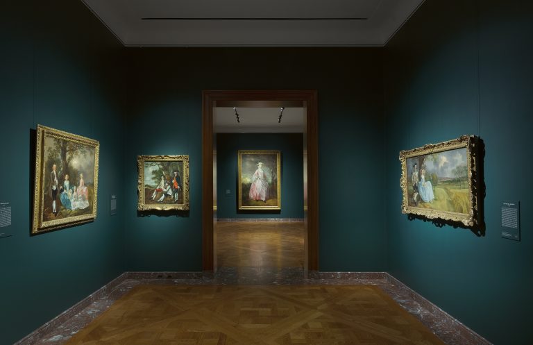 gainsborough fashion frick: Installation view of Gainsborough: The Fashion of Portraiture at The Frick Collection. Photo: Joseph Coscia Jr. Detail.
