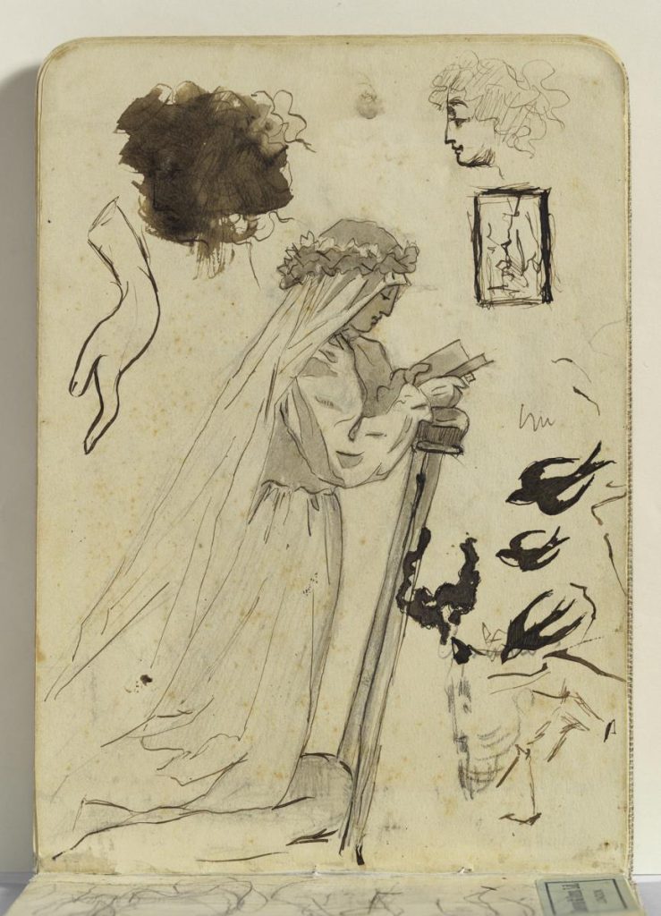 picasso early art: Pablo Picasso, Sketch for First Communion, 1896, Museu Picasso, Barcelona, Spain.
