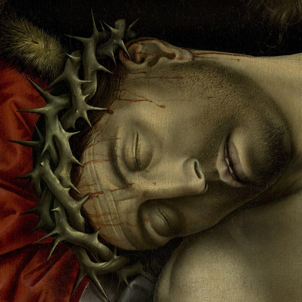 Rogier van der Weyden: Rogier van der Weyden, The Descent from the Cross, before 1443, Museo del Prado, Madrid, Spain. Detail.
