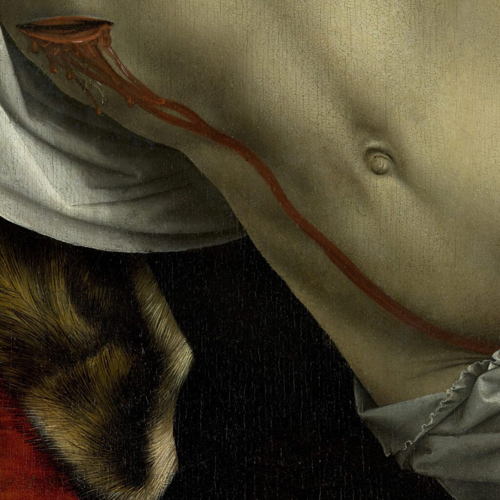 Rogier van der Weyden: Rogier van der Weyden, The Descent from the Cross, before 1443, Museo del Prado, Madrid, Spain. Detail.
