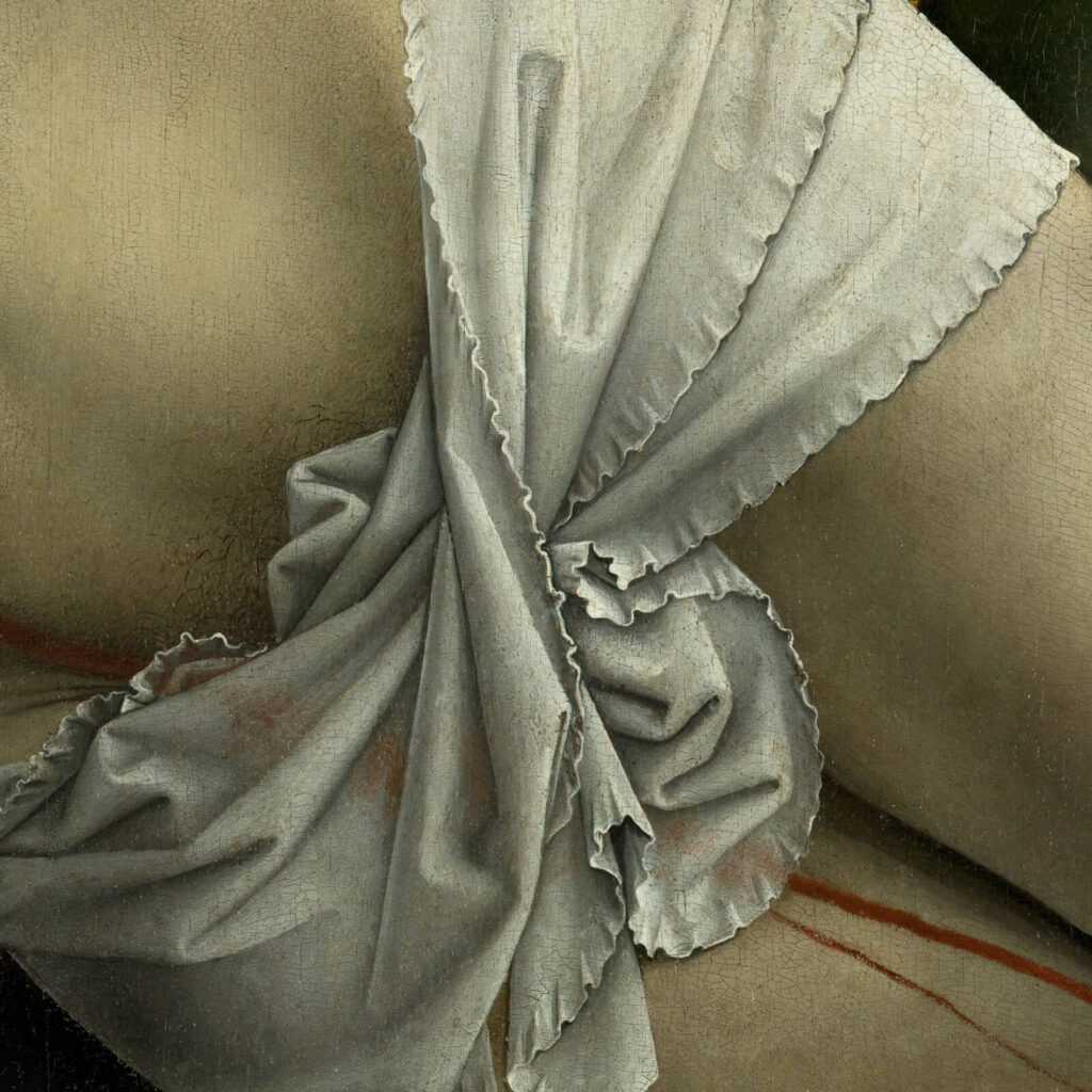 Rogier van der Weyden: Rogier van der Weyden, The Descent from the Cross, before 1443, Museo del Prado, Madrid, Spain. Detail.
