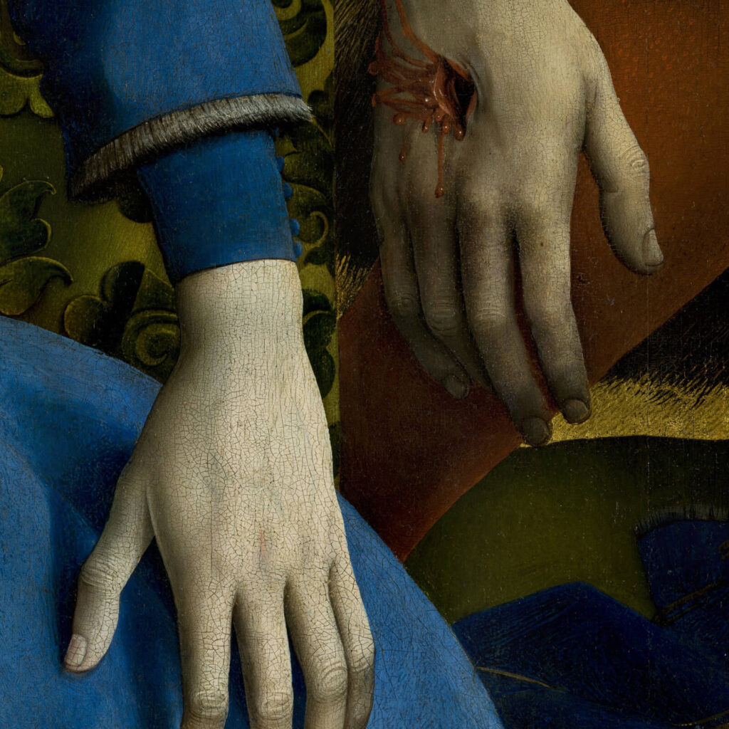 Rogier van der Weyden: Rogier van der Weyden, The Descent from the Cross, before 1443, Museo del Prado, Madrid, Spain. Detail.
