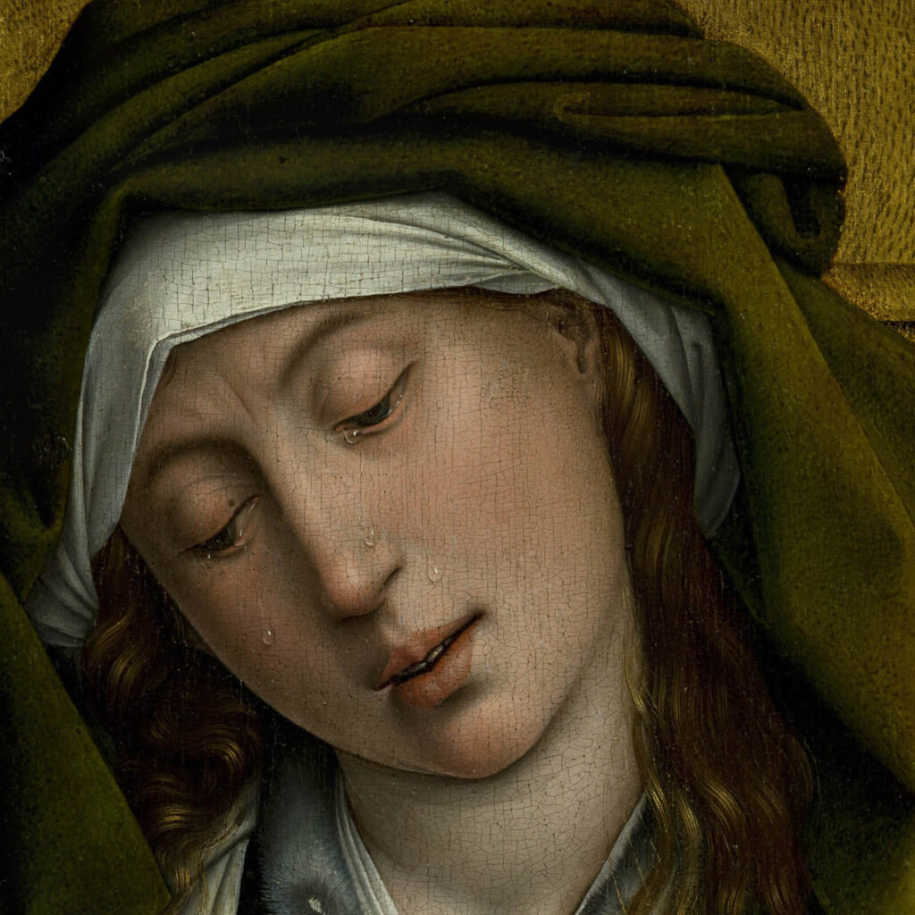 Rogier van der Weyden: Rogier van der Weyden, The Descent from the Cross, before 1443, Museo del Prado, Madrid, Spain. Detail.
