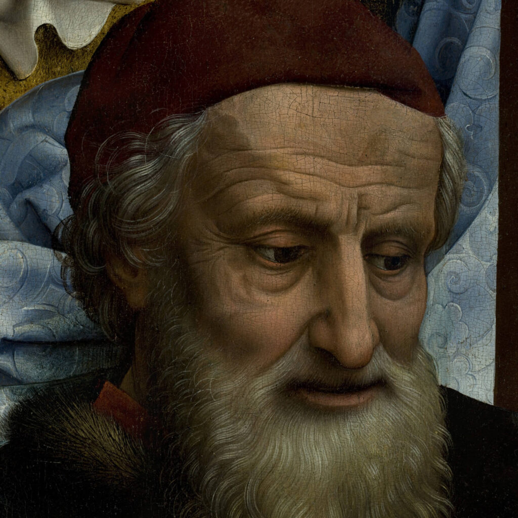 Rogier van der Weyden: Rogier van der Weyden, The Descent from the Cross, before 1443, Museo del Prado, Madrid, Spain. Detail.
