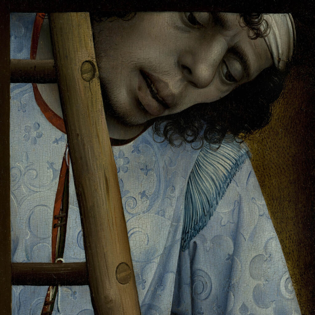 Rogier van der Weyden: Rogier van der Weyden, The Descent from the Cross, before 1443, Museo del Prado, Madrid, Spain. Detail.
