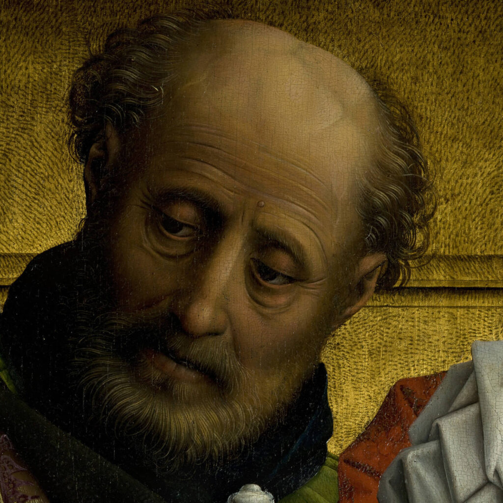 Rogier van der Weyden: Rogier van der Weyden, The Descent from the Cross, before 1443, Museo del Prado, Madrid, Spain. Detail.
