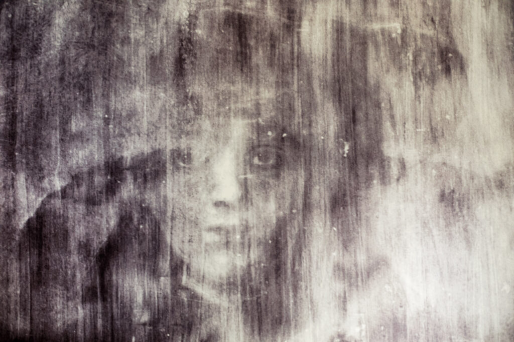 Rembrandt Girl in a Picture Frame: X-ray photograph of Rembrandt, Girl in a Picture Frame, 1641, Royal Castle in Warsaw, Warsaw, Poland. Detail.
