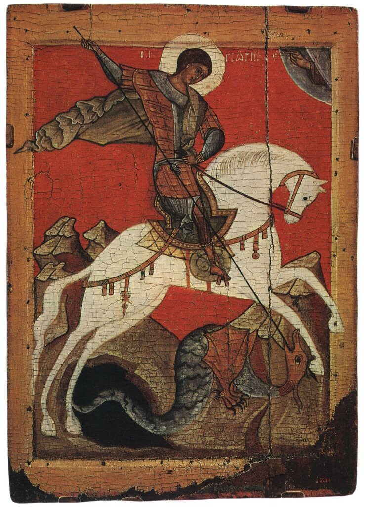 Icons Guide: St George and the Dragon, 15th century, State Russian Museum, St Petersburg, Russia.
