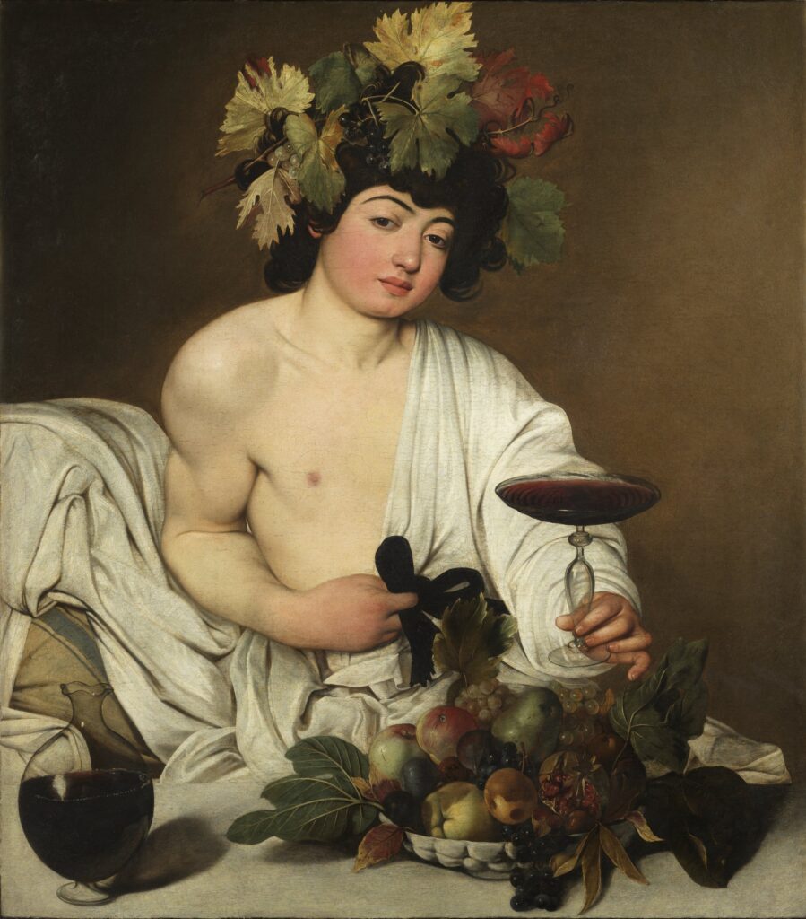 Caravaggio desire: Caravaggio, Bacchus, 1598, Uffizi, Florence, Italy.
