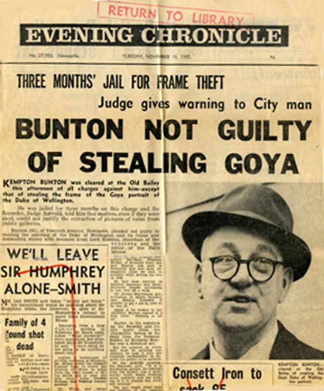 Duke of Wellington: Evening Chronicle cover describing Bunton’s case. El Blog Insostenible.
