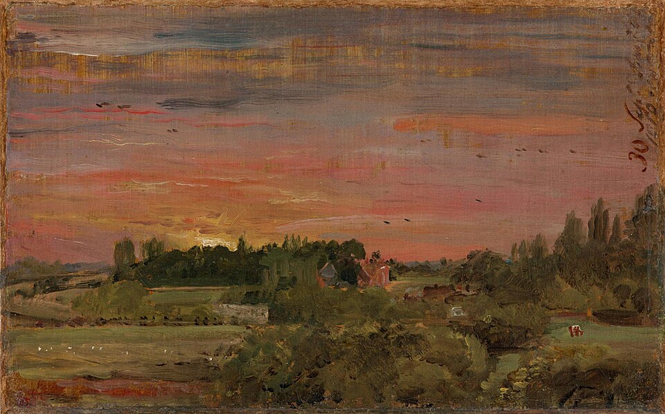 john constable: John Constable, View Toward the Rectory, East Bergholt, 1810, Philadelphia Museum of Art, PA, USA.
