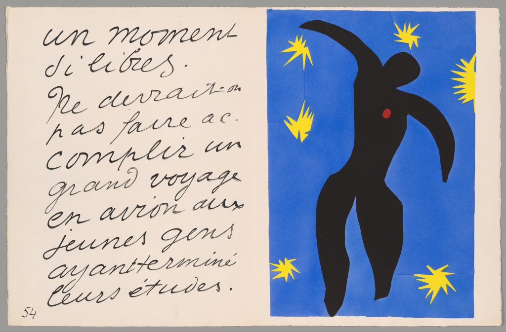 Matisse Chicago: Henri Matisse, Icarus from Jazz, 1947, printed by Edmond Vairel, published by Tériade for Éditions Verve, Art Institute of Chicago, Chicago, IL, USA. Simeon B. Williams Fund. © 2025 Succession H. Matisse / Artists Rights Society (ARS), New York.
