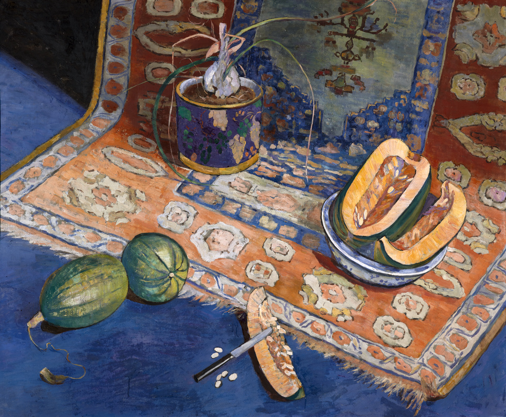 Georgette Agutte: Georgette Agutte, Still Life with Watermelon, Vase, and Carpet, c. 1912–1914, Museum of Grenoble, Grenoble, France.
