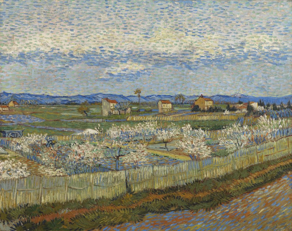 Van Gogh Spring: Vincent van Gogh, Peach Trees in Blossom, 1889, Courtauld Gallery, London, UK.
