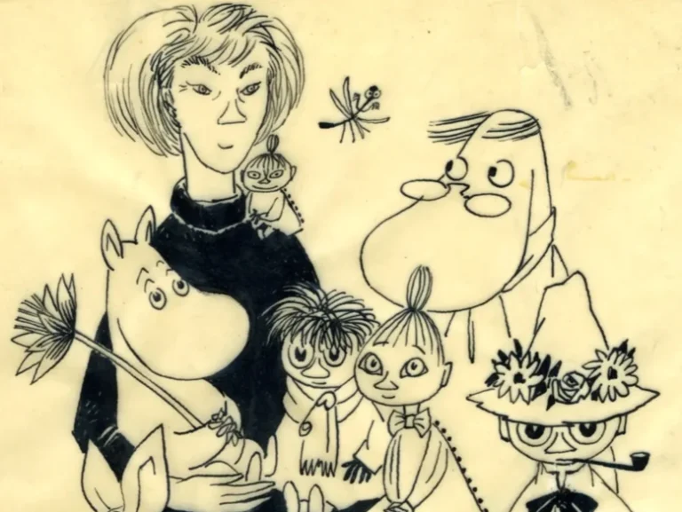 Moomin world: Tove Jansson, Self-Portrait with the Moomins. © Moomin Characters™. Artsy. Detail.
