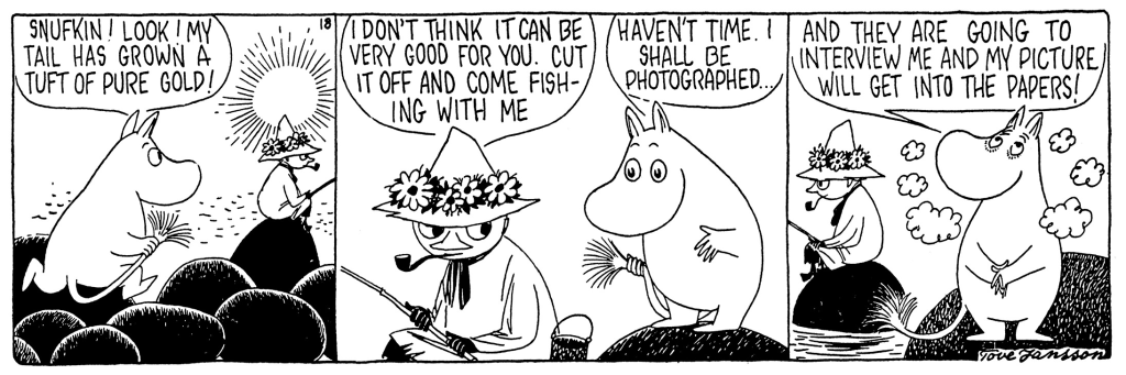 Moomin world: Tove Jansson, comic strip from Moomin and the Golden Tail, 1958. © Moomin Characters™. Artist’s website.
