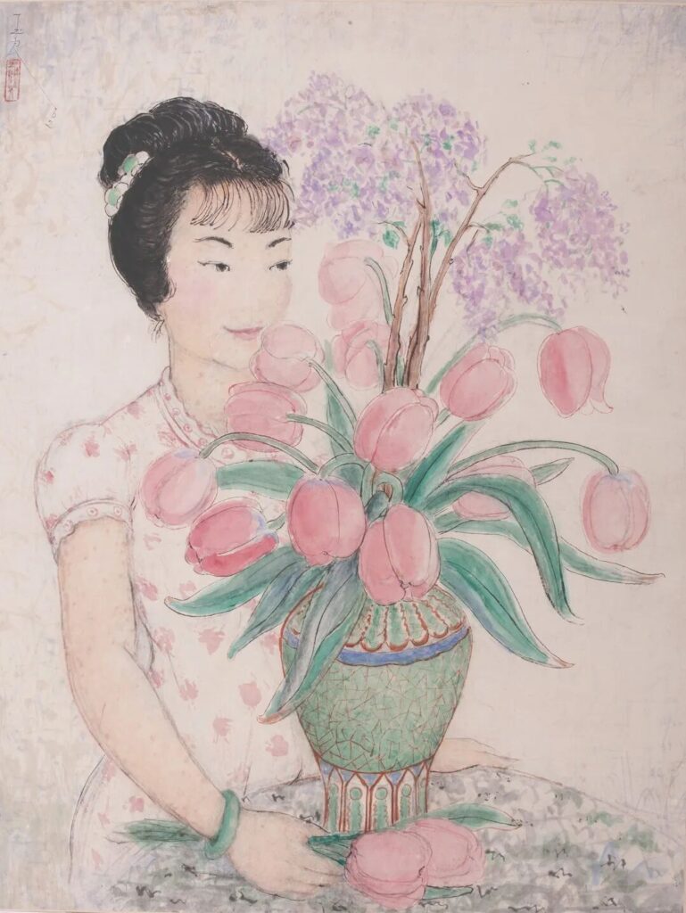 Pan Yuliang: Pan Yuliang, Young Woman with Lilacs, 1962, Anhui Museum, Hefei, China. Museum’s website.
